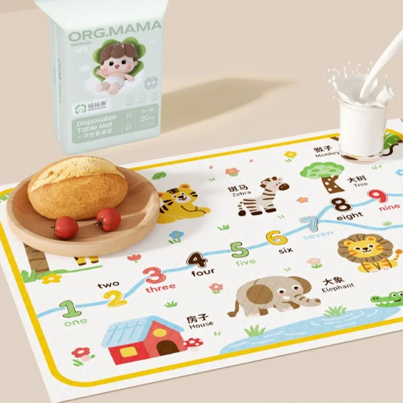 Printed Bibs Pack - 20 штук водонепроницаемых одноразовых салфеток для