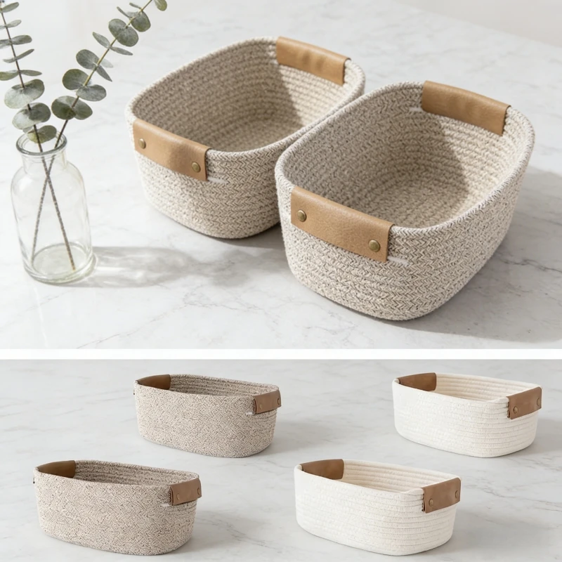 Baby Clothing Basket - Плетеная хлопковая корзина для хранения на