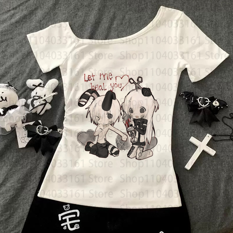 Женская футболка Y2K с аниме-п – обзор и цена Baby Y2K Clothing