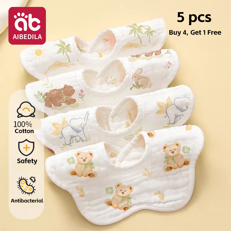 Набор из 5 детских муслиновых  – обзор и цена Printed Bibs Pack